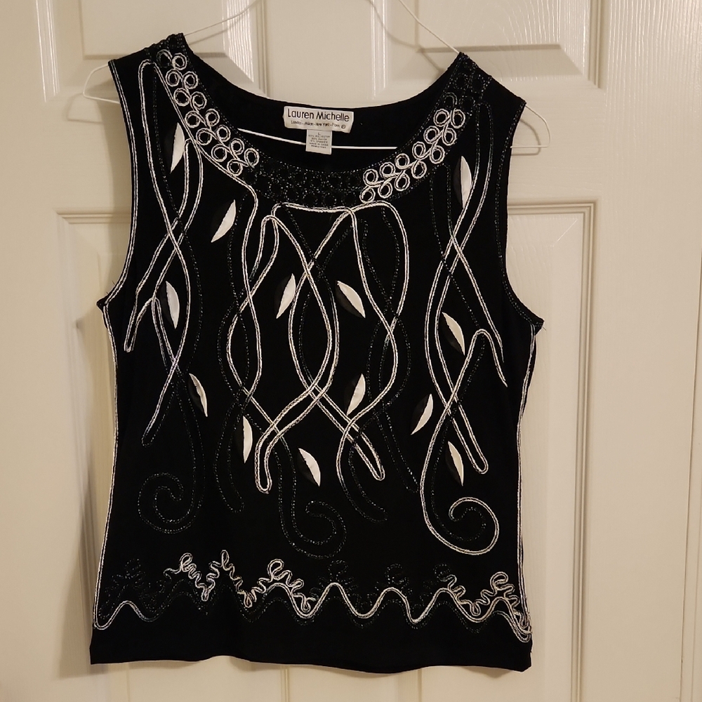Black, Silver Fancy Top